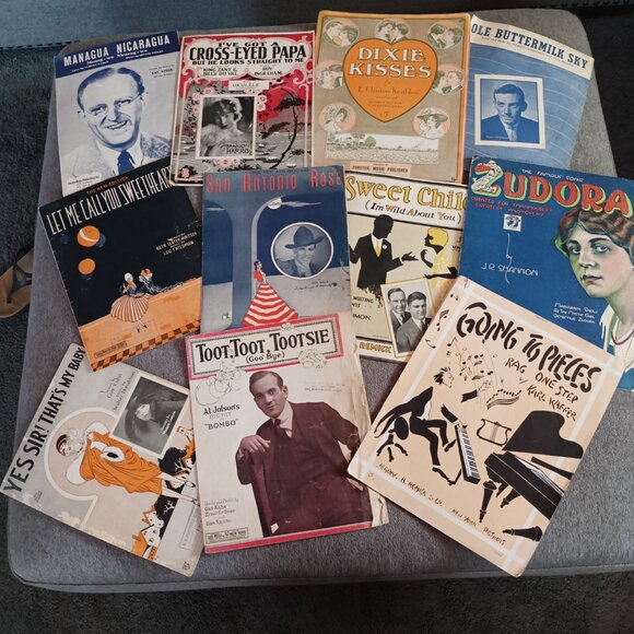 Vintage Sheet Music 11 Piece Bundle Including Toot Toot Tootsie - Picture 1 of 12